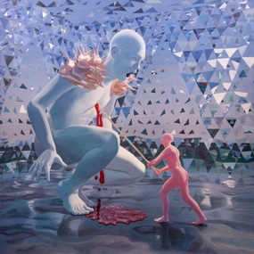 ‘leviathan’ - painting by seppe de roo - acrylic on canvas - 200 x 200 cm - 2021