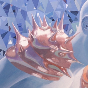 closeup ‘leviathan’ - painting by seppe de roo - acrylic on canvas - 200 x 200 cm - 2021