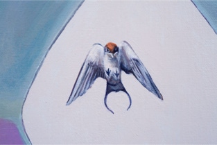 closeup ‘the possibility of an island’ - painting by seppe de roo - acrylic on canvas - 200 x 200 cm - 2021