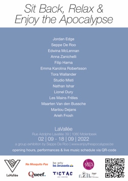 flyer image exhibition 'Sit Back, Relax & Enjoy the Apocalypse'  by Seppe De Roo