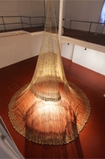 textile installation by Maria E. André shown in the exhibition ‘Welcome to the Age of Chaos, Welcome to Entrotopia’